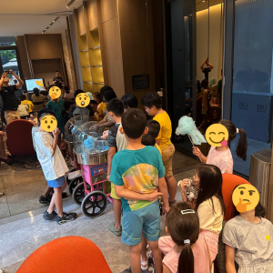 Cotton candy distribution by Oxkids at an event